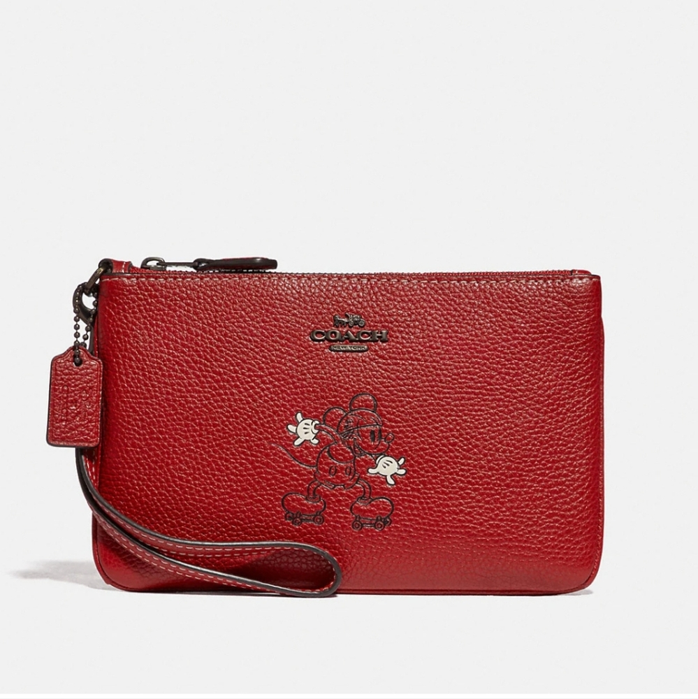New coach disney mickey mouse roller skates wristlet